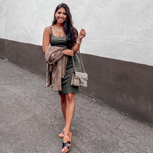 Zara Dresses & Skirts - ZARA OLIVE GREEN MIDI DRESS